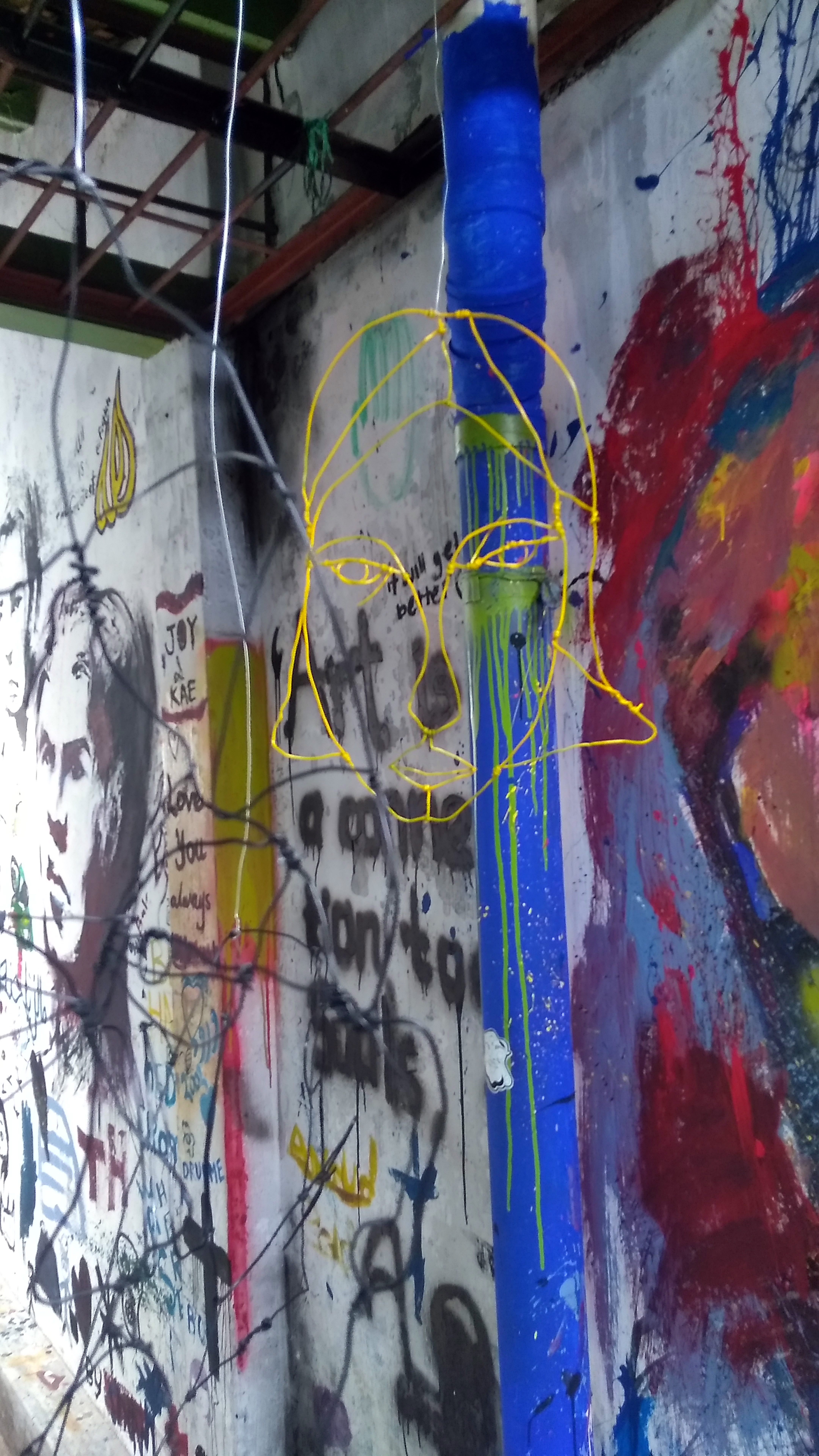 One of the many impressive recycled decorations.